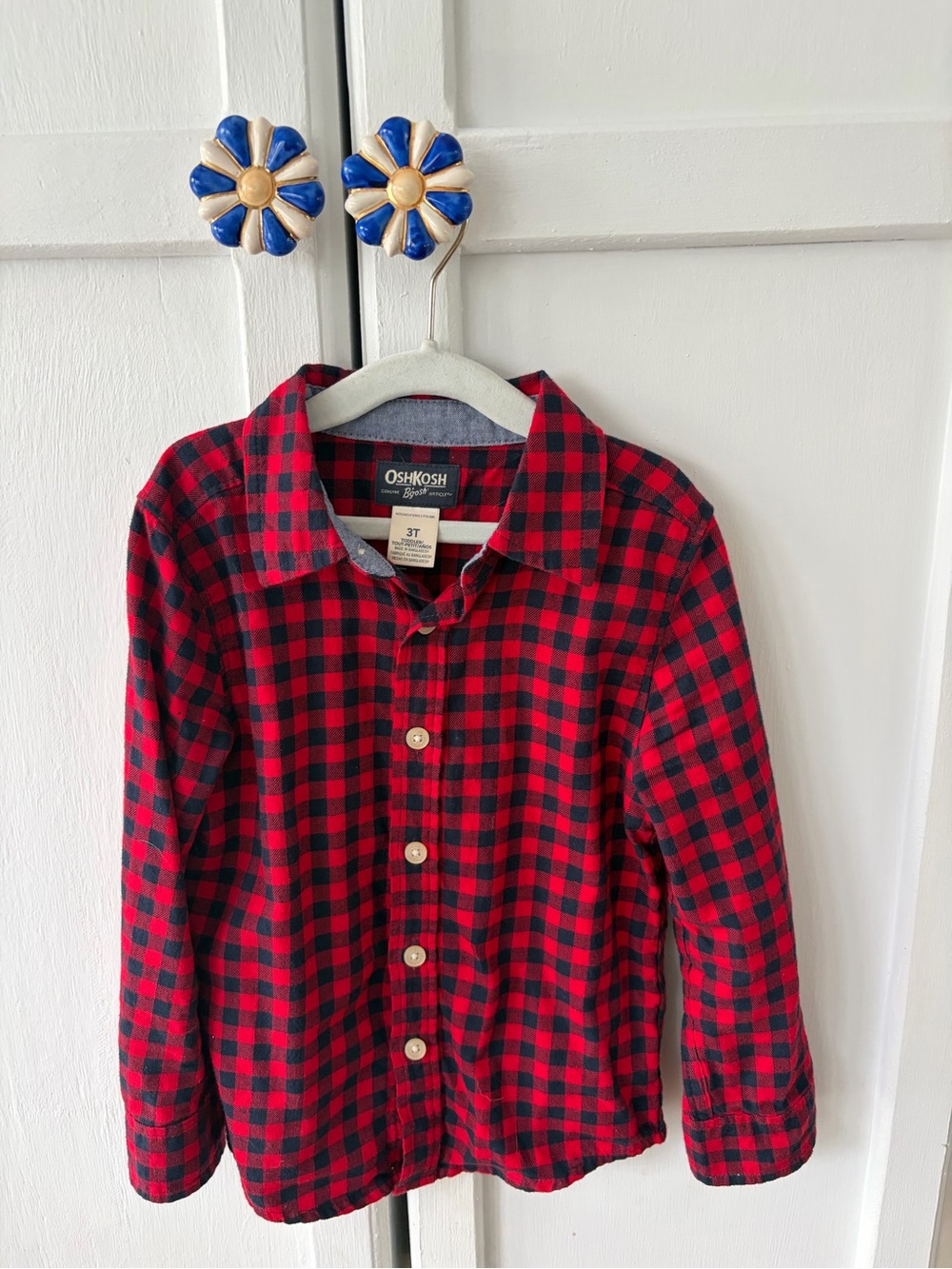 OshKosh B'gosh Red & Black Buffalo Plaid Button-Down Shirt